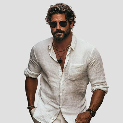 TrendAura | Refined Linen Casual Shirt