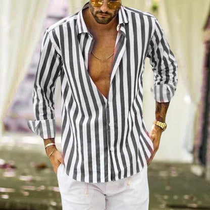 Laurence Striped Summer Shirt Everyday Wardrobe Breathable Lightweight Casual Style Perfect For Hot Days And Weekends