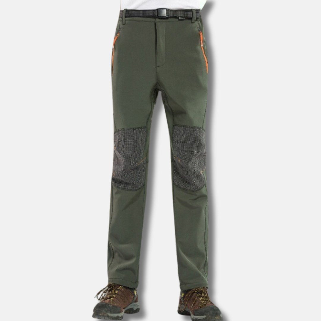 Mens Outdoor Sports Pants Slim Fit Water Resistant Reinforced Knees Zipper Pockets By TrendAura