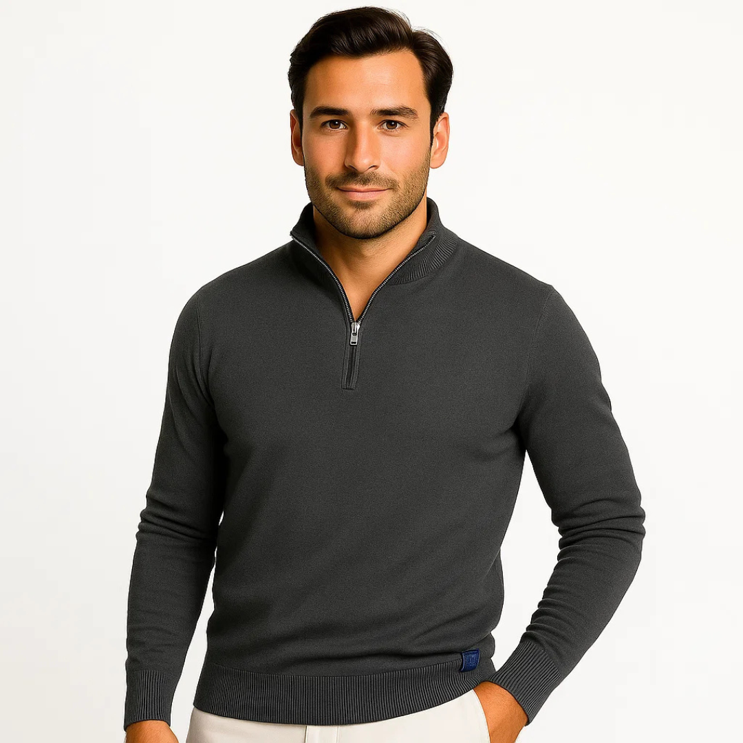 Men's Zip Up Pullover Sweater With Soft Breathable Knit For Everyday All Day Comfort