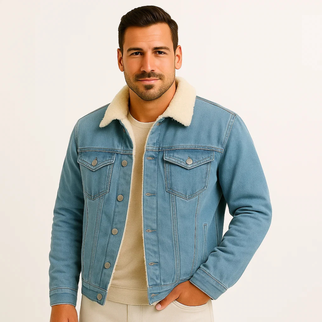 Mens Warm Fleece Denim Jacket For Men Rugged Comfort Cozy Lining Keeps You Warm In Cold Weather Outdoors