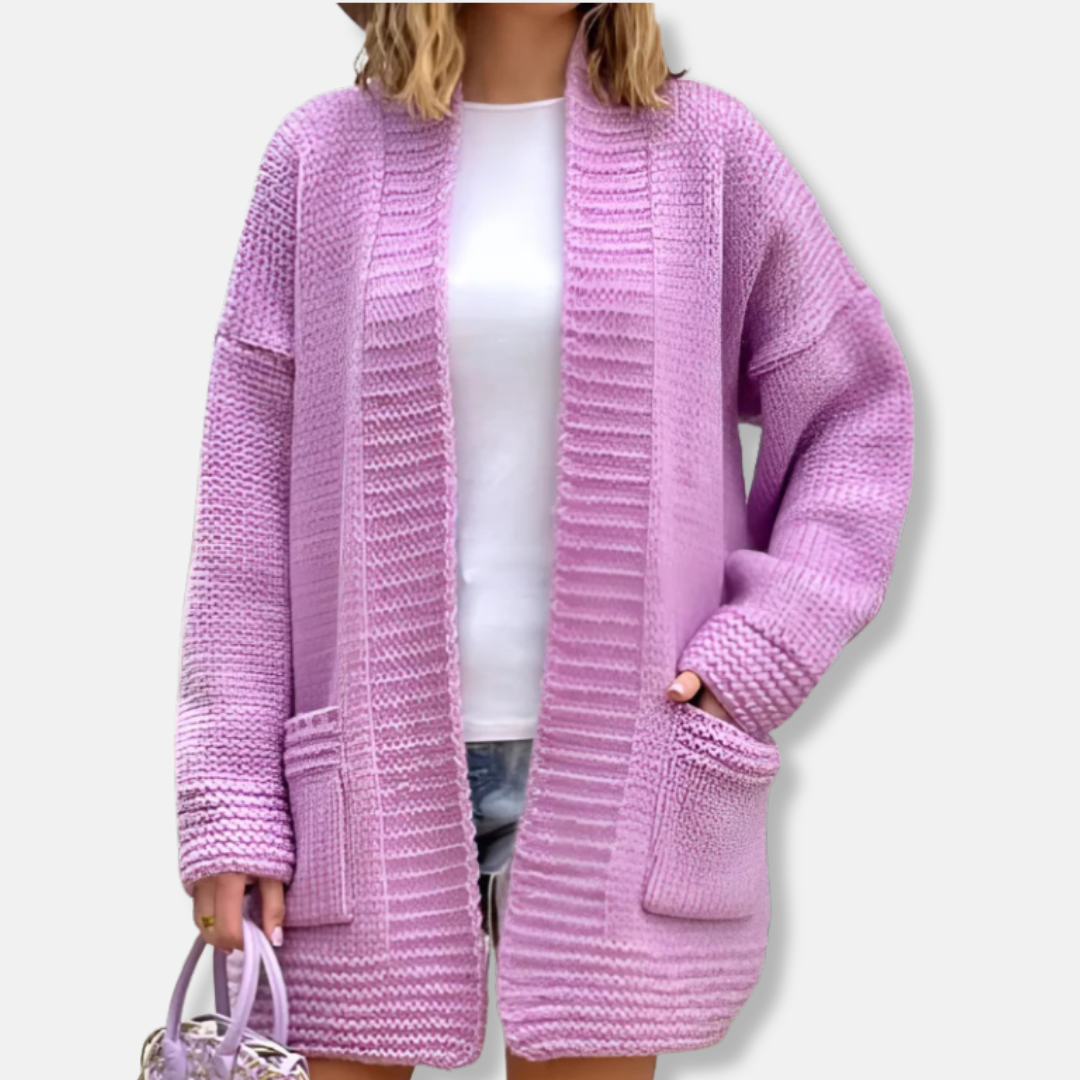 Women’s Cardigan - Knit - Oversized Fit - Long-Line - Open Front