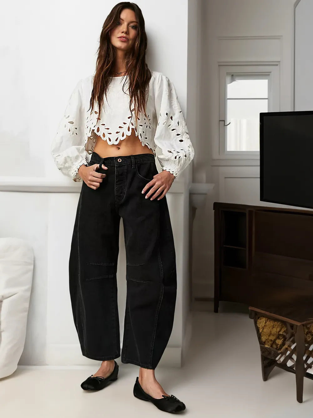 Olivia| Women’s Stylish Wide-Leg Denim Pants