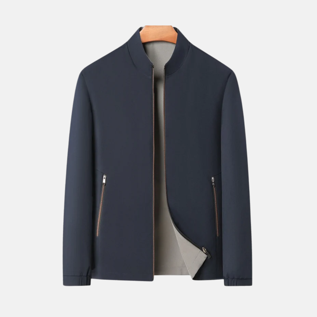 Nordisk Flair Mens Bomber Jacket Regular Fit Windproof Stand Collar With Zippered Pockets