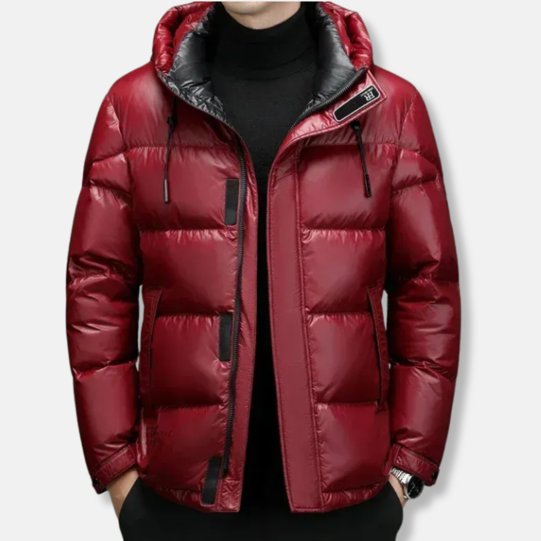 Mens Down Jacket Hooded Regular Fit Water Resistant With Zipper And Button Nordisk Flair Winter Outerwear