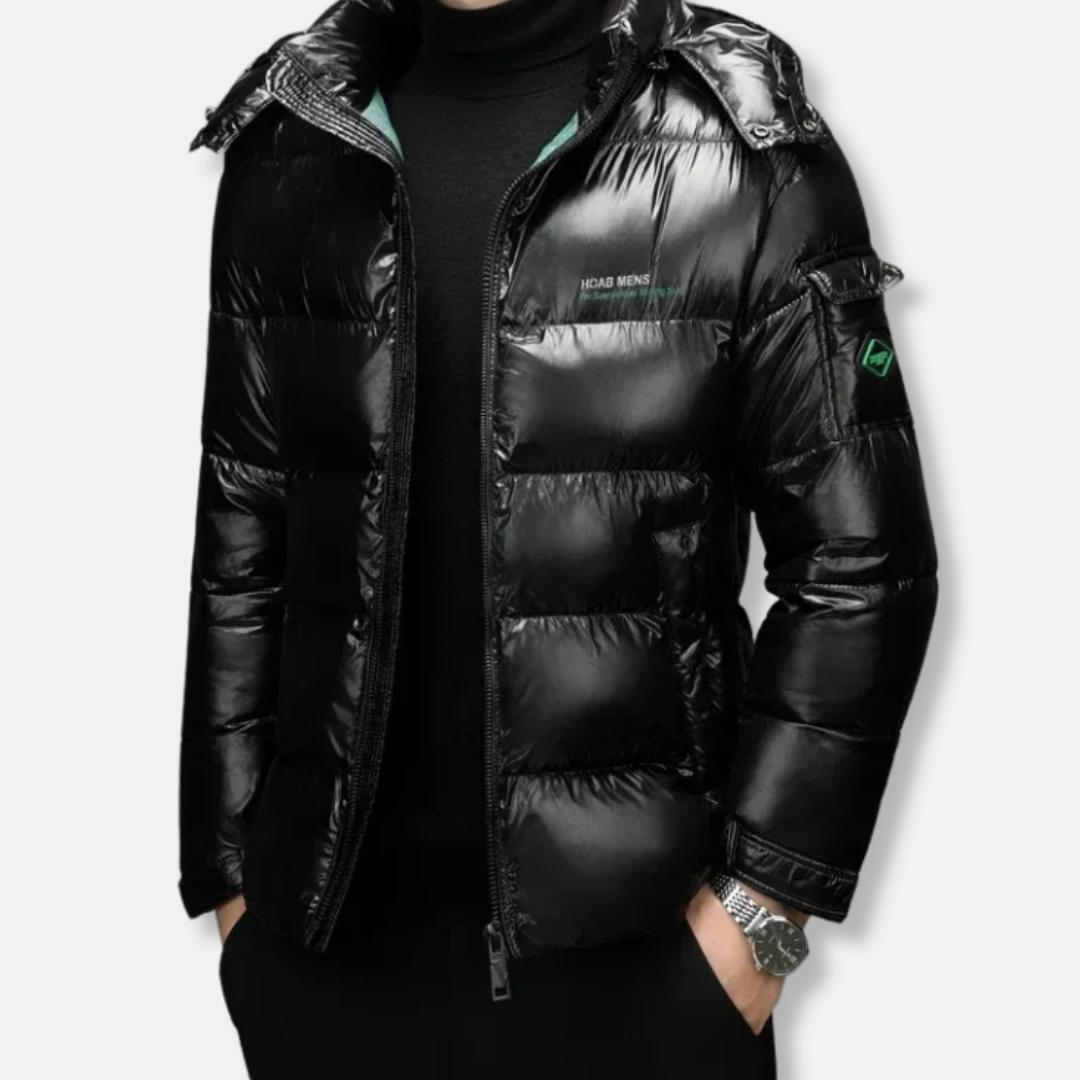 TrendAura Men Puffer Jacket Quilted Warmth Regular Fit Water Resistant Stand Collar Winter Outerwear