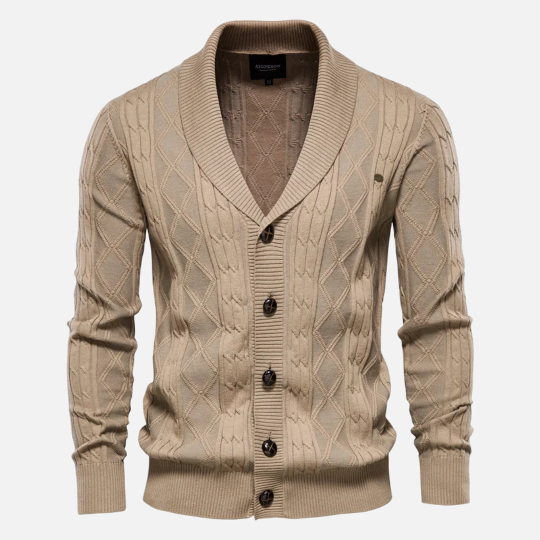 James Argyle Knit Cardigan By TrendAura Cotton Blend Shawl Collar Mens Cardigan For Layering In Autumn And Winter