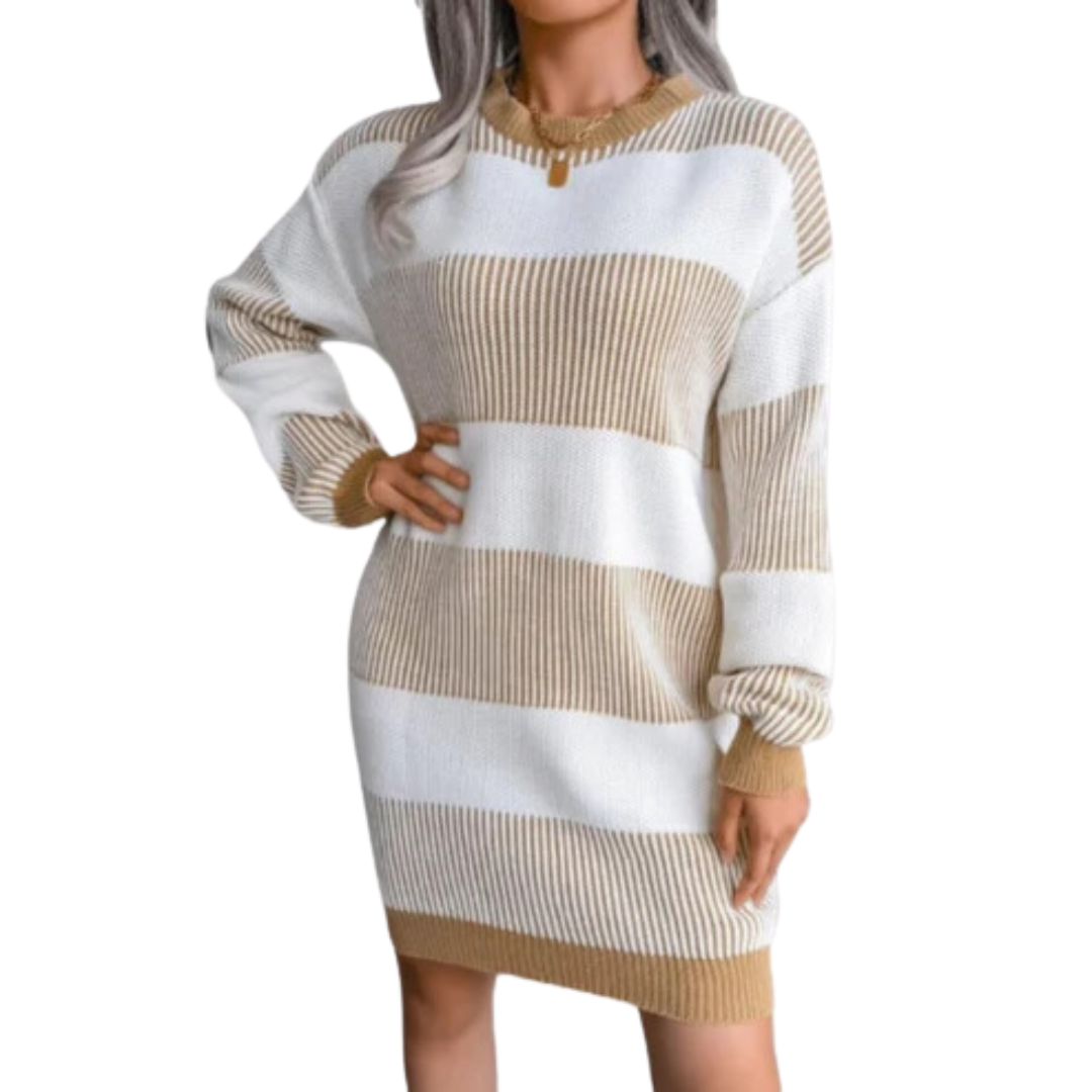 Julie Striped Knit Dress For Women Soft Breathable Comfort With Modern Elegant Everyday Wardrobe Essential