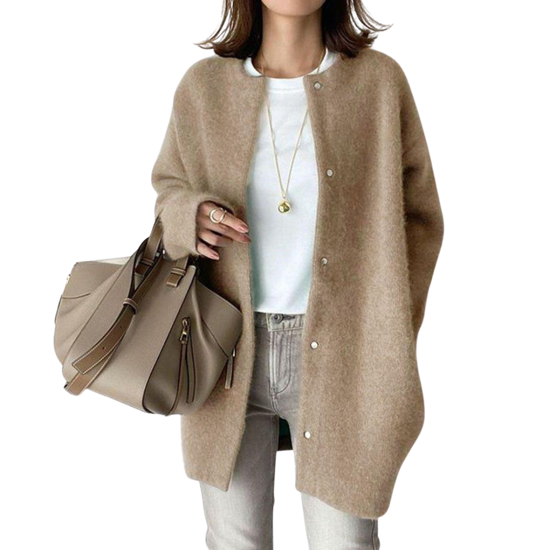 Loïs Oversized Knit Cardigan For Women Timeless Comfort Soft Texture Effortless Layering Essential