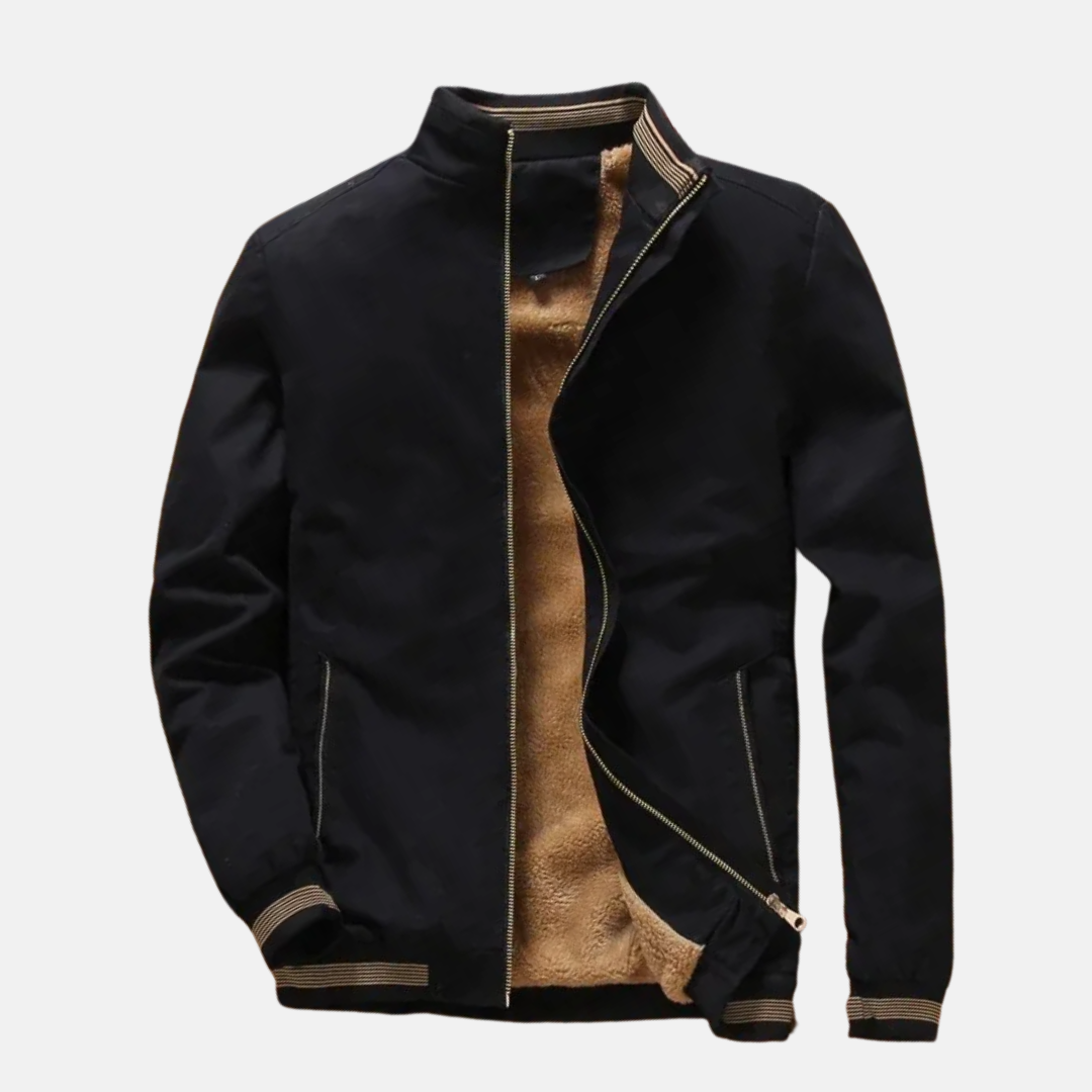 TrendAura Mens Pilot Jacket Fleece Lined Navy Bomber Style Zip Front Casual Fit Warm