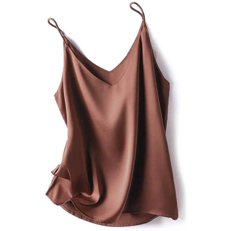 Elise Soft Satin Camisole Silky Sheen Lightweight Draped Fit For Women Ideal For Summer Evenings Layering
