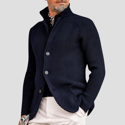 TrendAura | Men’s Textured Jacquard Knit Cardigan