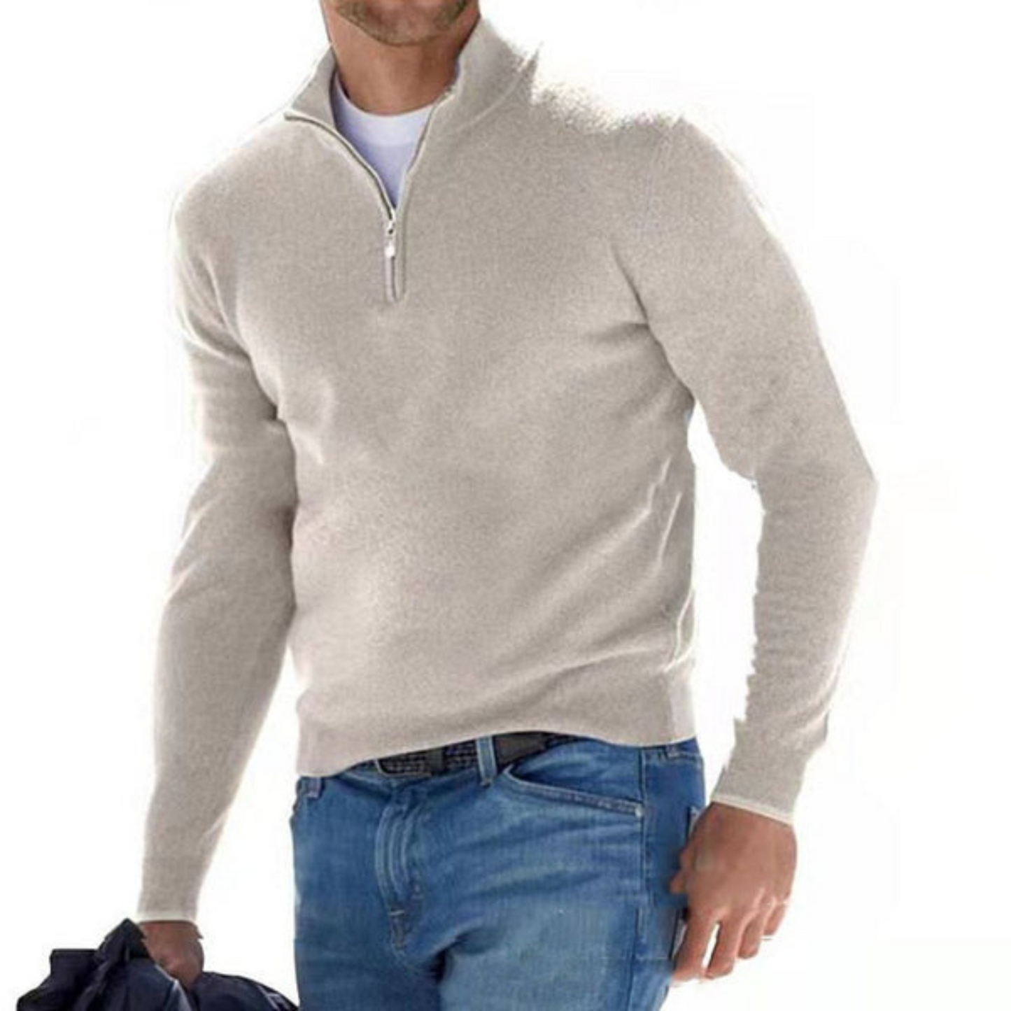 Eloura-Moda | Merino V-Neck Sweater with Zipper