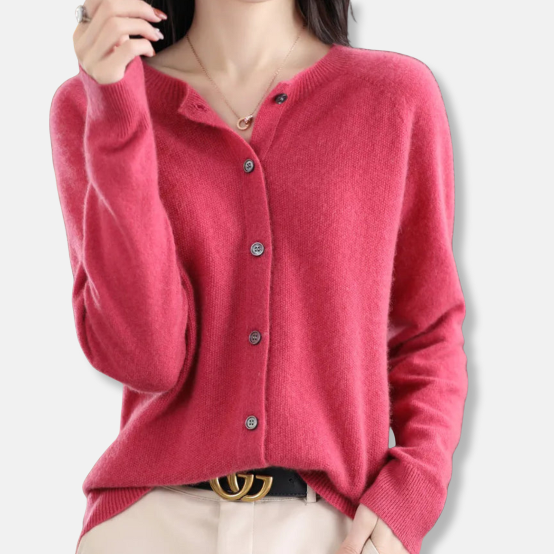 Isla Regular Fit Cardigan Sweater | Button Front Ribbed Sweater