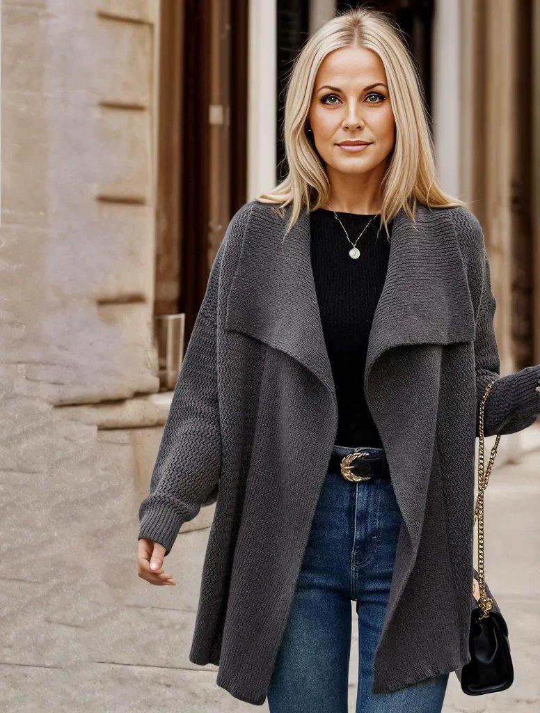 Reena | Trendy gray cardigan for women