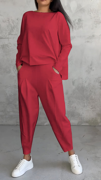 Maria Cozy Two Piece Set For Women Breathable Soft Fabric Lounge Wear Ideal For Home And Travel Ultimate Comfort