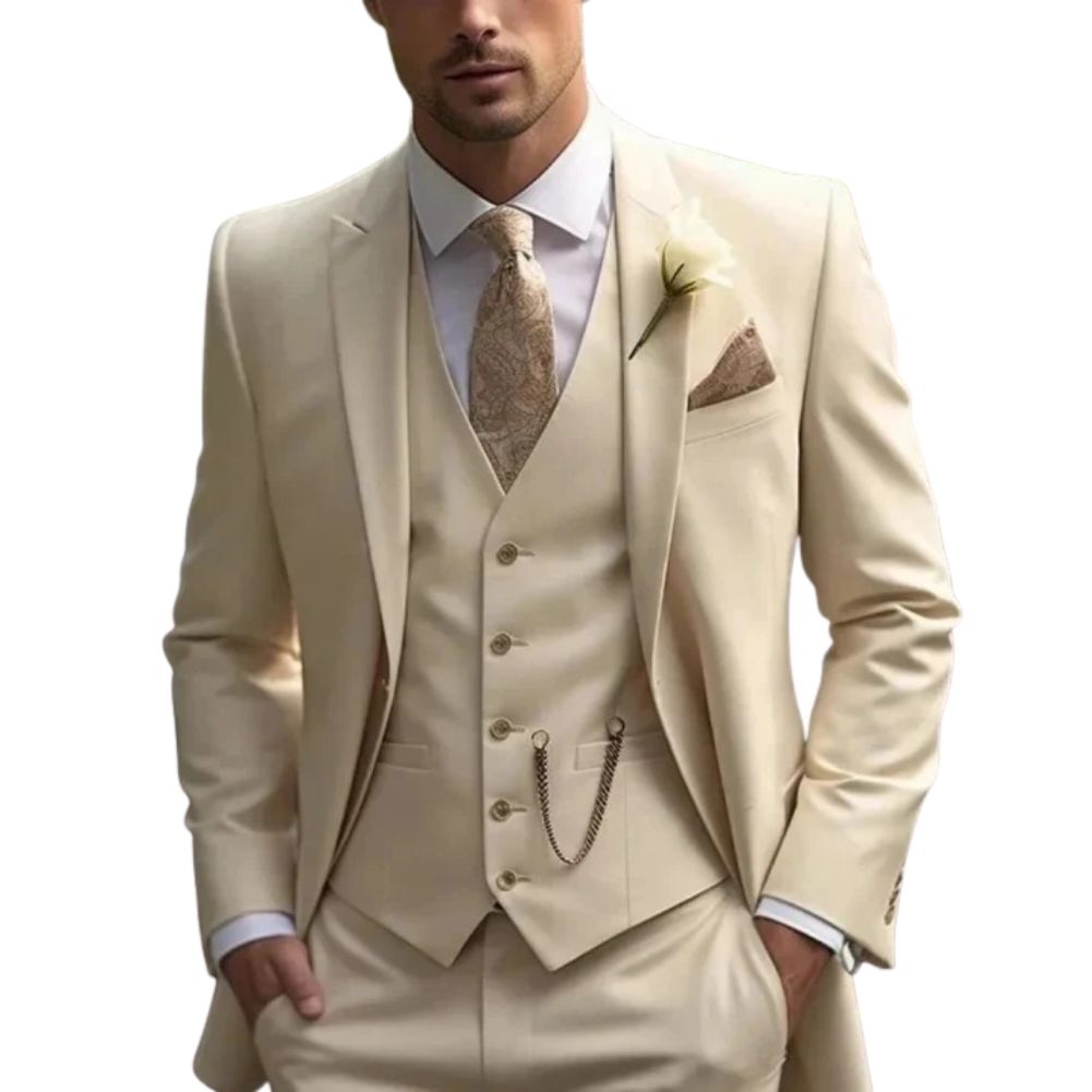 Slim Fit Mens Three Piece Formal Suit For Weddings And Business Events Ideal For Black Tie Occasions