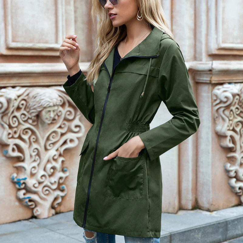 Women's Long Raincoat | With Hood