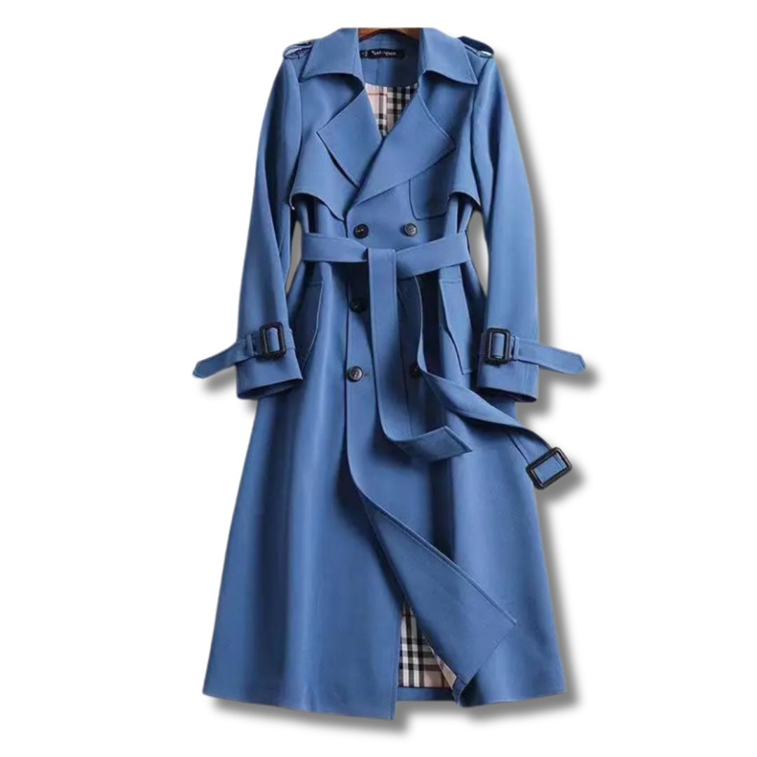 Emalie Long Wool Trench Coat For Women Warm Belted Elegance Weatherproof Chic All Winter