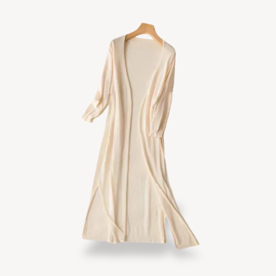 Elegant Long Knit Cardigan For Women Open Front Layering Cozy Comfort And Effortless Style