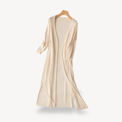 Elegant Long Knit Cardigan For Women Open Front Layering Cozy Comfort And Effortless Style