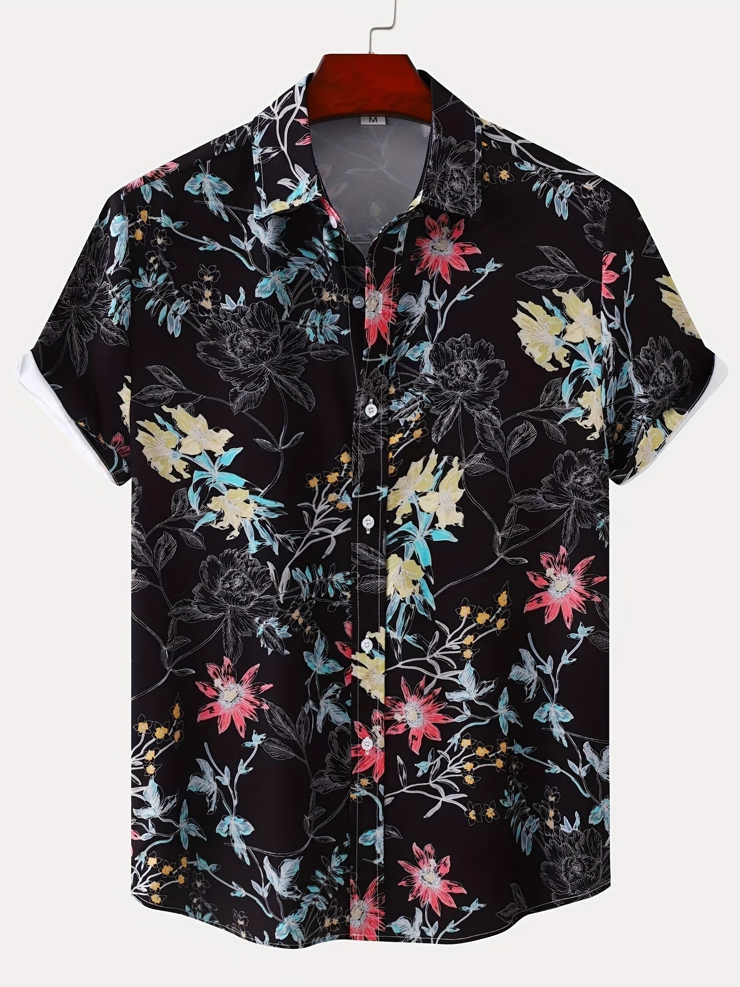 Rocco For Men Modern Floral Summer Shirt For Beach Ready Style Versatile Casual Attire