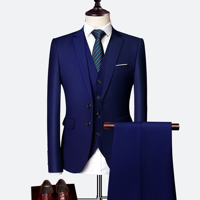 Mens 3 Piece Formal Suit Set For Summer Weddings And Business For Modern Men Breathable Lightweight Comfort