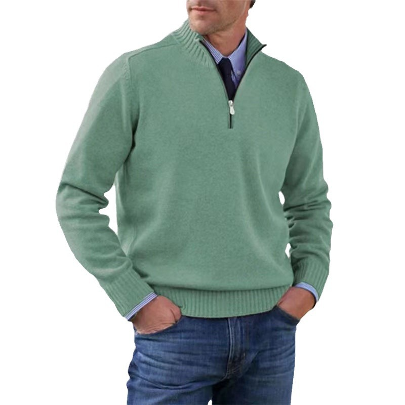 Mens Half Zip Pullover Sweater For Modern Comfort Warmth And Versatile Everyday Style