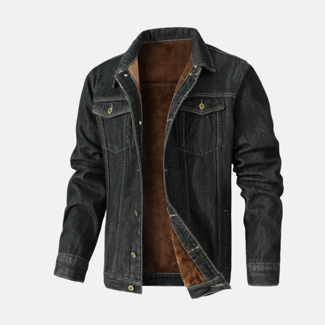 TrendAura Mens Denim Waist Length Jacket With Snap Button Closure Classic Regular Fit For Casual Everyday Style
