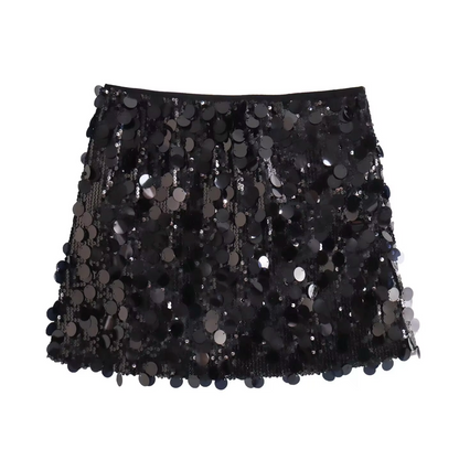 Jacinda Glamorous Sequined Mini Skirt For Women High Cut Silhouette Luxurious Shine