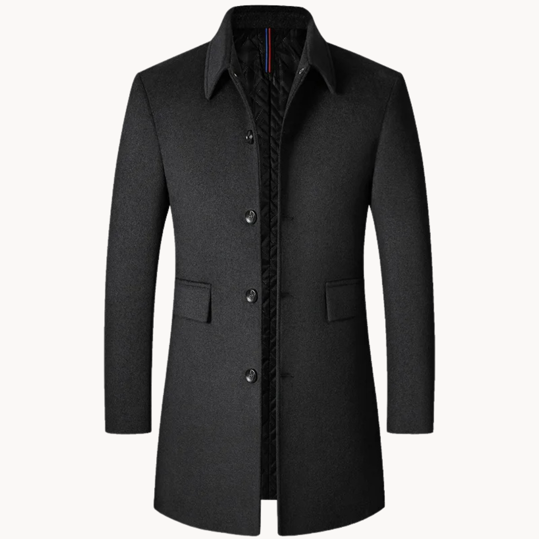 Coat with Notch Lapel for Men