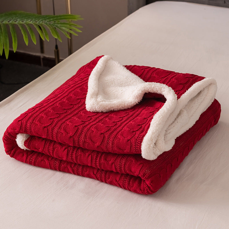 Cozy Cable Knit Sherpa Throw Blanket Two Textures For Sofa Cuddlers Ultimate Warmth