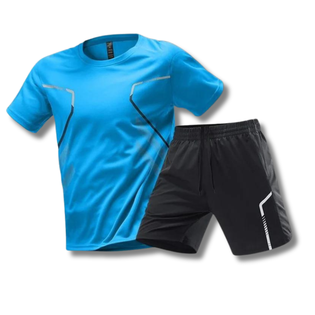 Max Sport Set For Men Breathable Lightweight Workout Shirt And Shorts For Running And Training