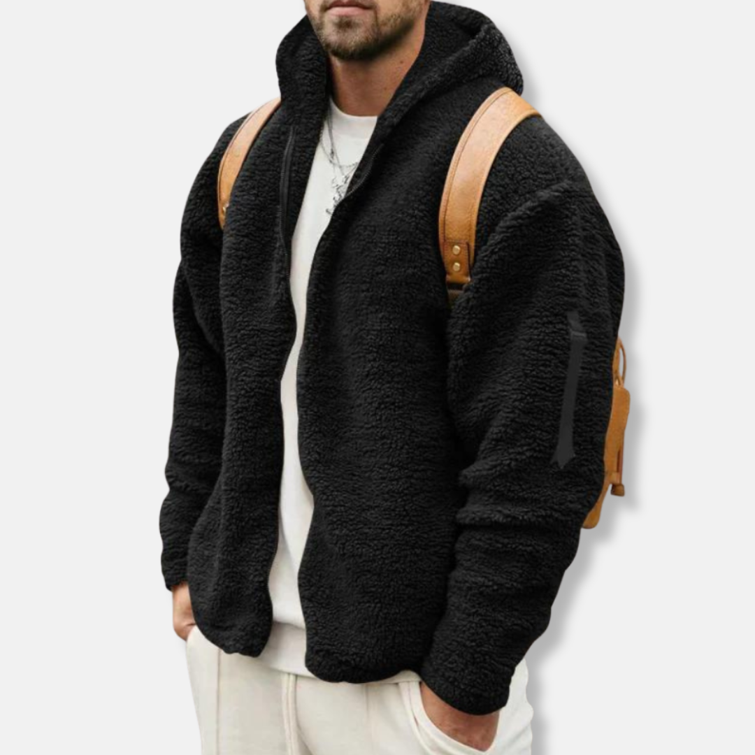 TrendAura Mens Zip Up Hoodie Sherpa Fleece Cozy Warmth Relaxed Fit For Men Casual Wear