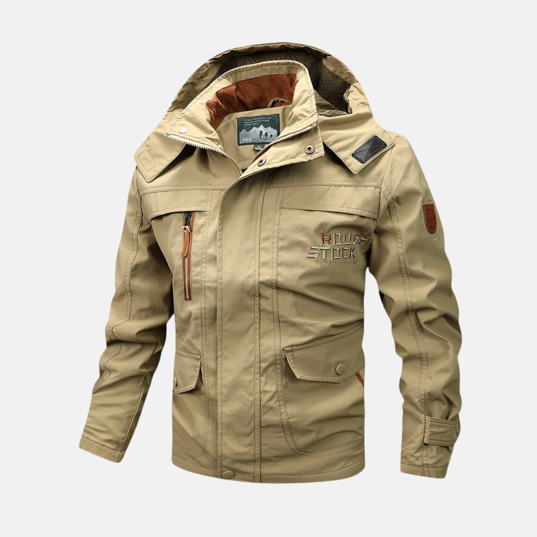 TrendAura Nordisk Flair Men's Jacket Loose Fit Windproof Water Resistant Hooded Multi Pocket Full Zip