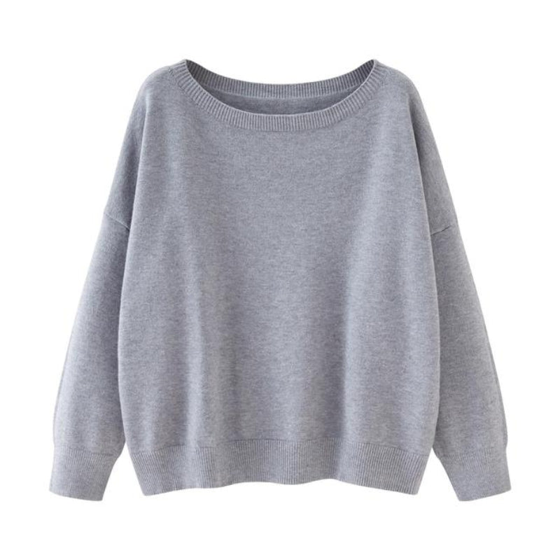 Clara Soft Knit Round-Neck Sweater For Women, Cozy Lightweight Warmth, Effortless Elegance