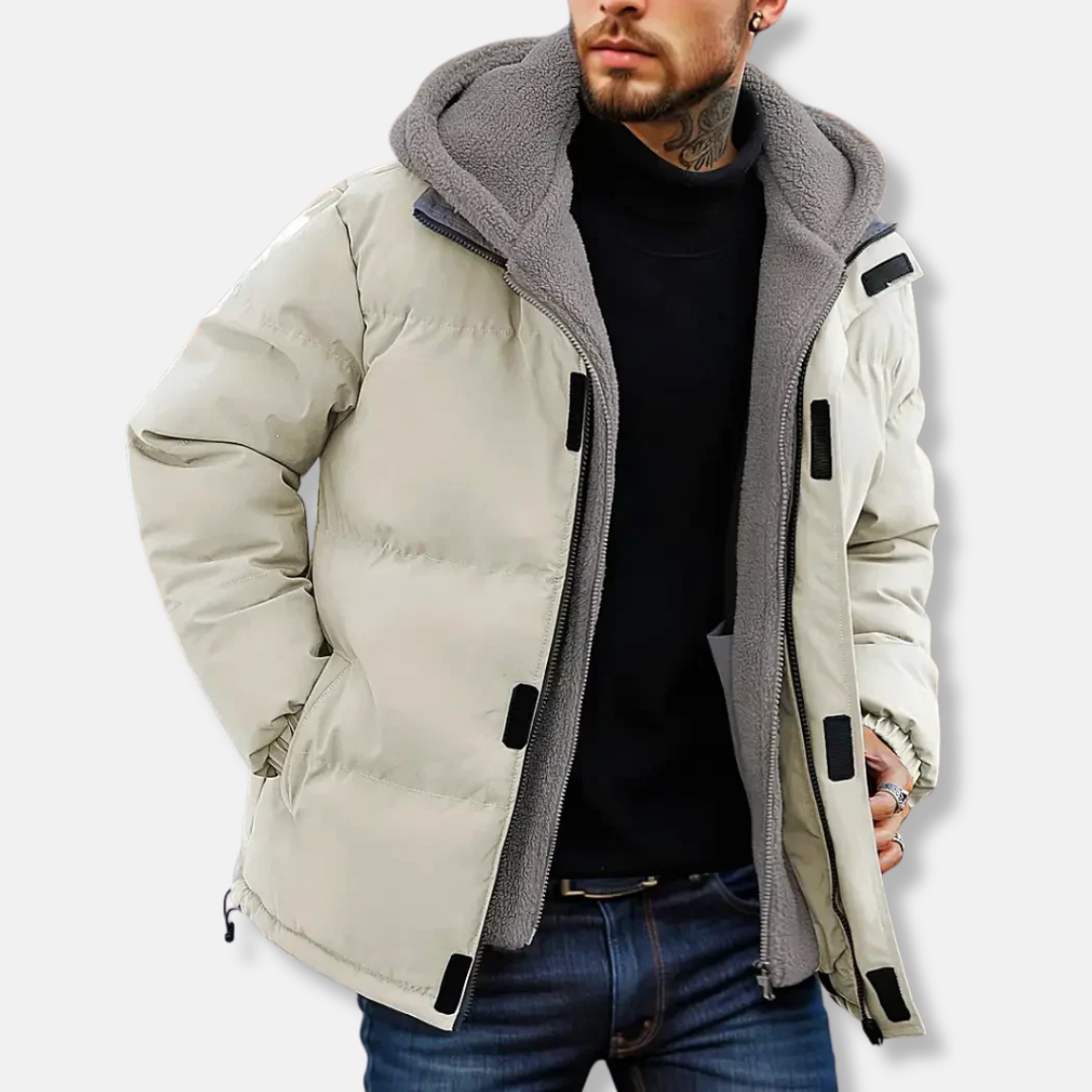 Nordisk Flair Men's Puffer Jacket With Quilted Design Fleece Lined Hood Water Resistant Regular Fit
