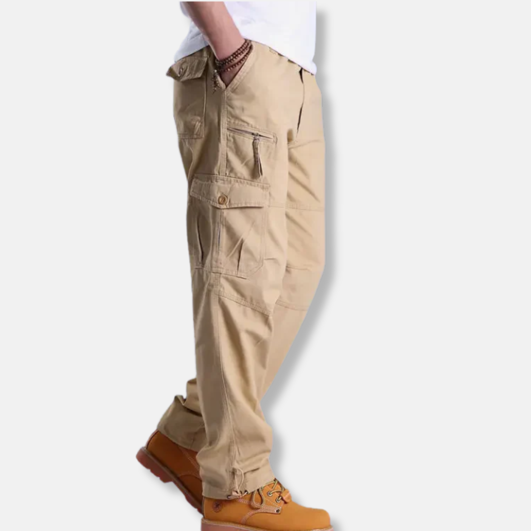 Men's Cotton Blend Cargo Pants Camouflage Print Loose Fit Straight Leg with Cargo Pockets