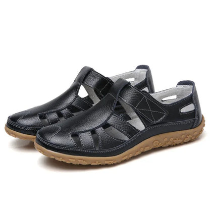 Casual summer leather sandals for women