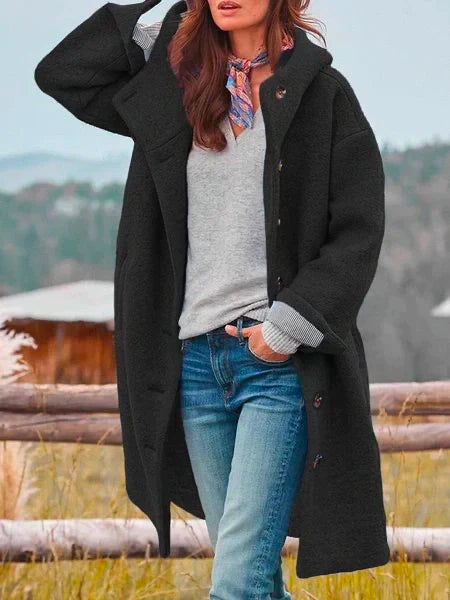 Kalani Comfortable Coat Unisex Casual Wear Breathable Cotton Polyester Blend Medium Length Button Closure