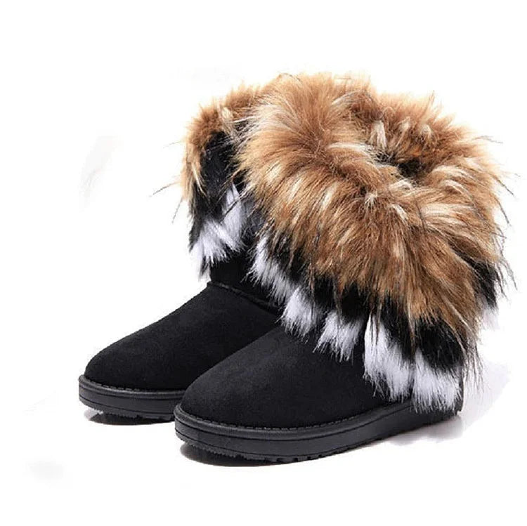 WinterGlow | Women’s Winter Faux Fur Slip-On Boots