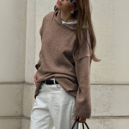 Oversize Knit Sweater For Women Crew Neck Soft Cozy Comfort Casual Everyday Warm All Day
