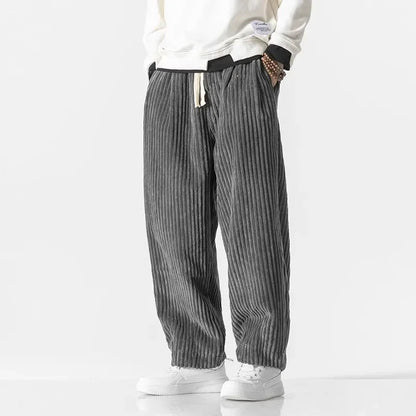 Arthur Oversized Harem Pants For Men With Ribbed Texture And Drawstring Waist For Casual Comfort
