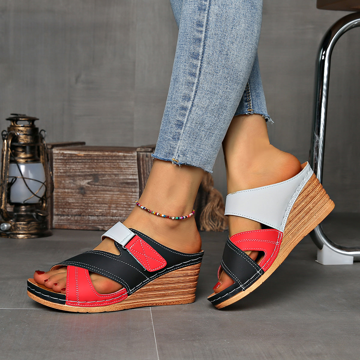 Women's Wedge Slides with Comfortable Fit and Supportive Design