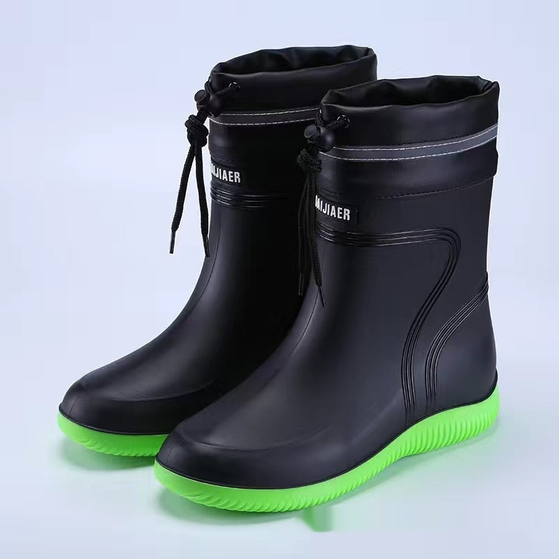 Warming fleece rubber boots for women and men