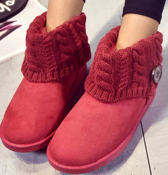 MIVI Women Warm Thick Soles Snow Boots With Plush Lining And Easy Slip On Platform Sole