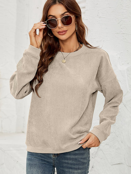 Cord pullover sweatshirt for women