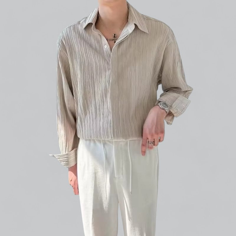 Jet Men's Long Sleeve Shirt Comfortable Loose Fit Premium Fabric For Everyday Office Style