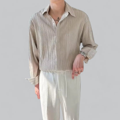 Jet Men's Long Sleeve Shirt Comfortable Loose Fit Premium Fabric For Everyday Office Style