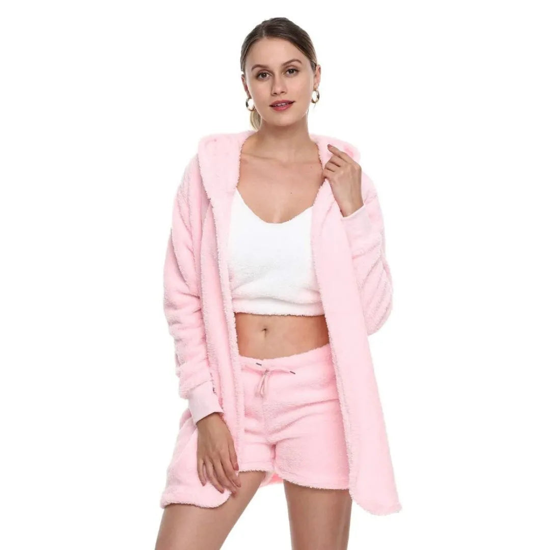 3-piece loungewear set with hood